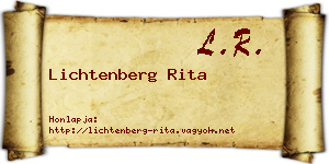 Lichtenberg Rita névjegykártya
